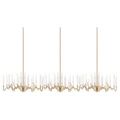 "Il Pezzo 3 Endless Chandelier"- length 285cm/112” - satin brass - crystal