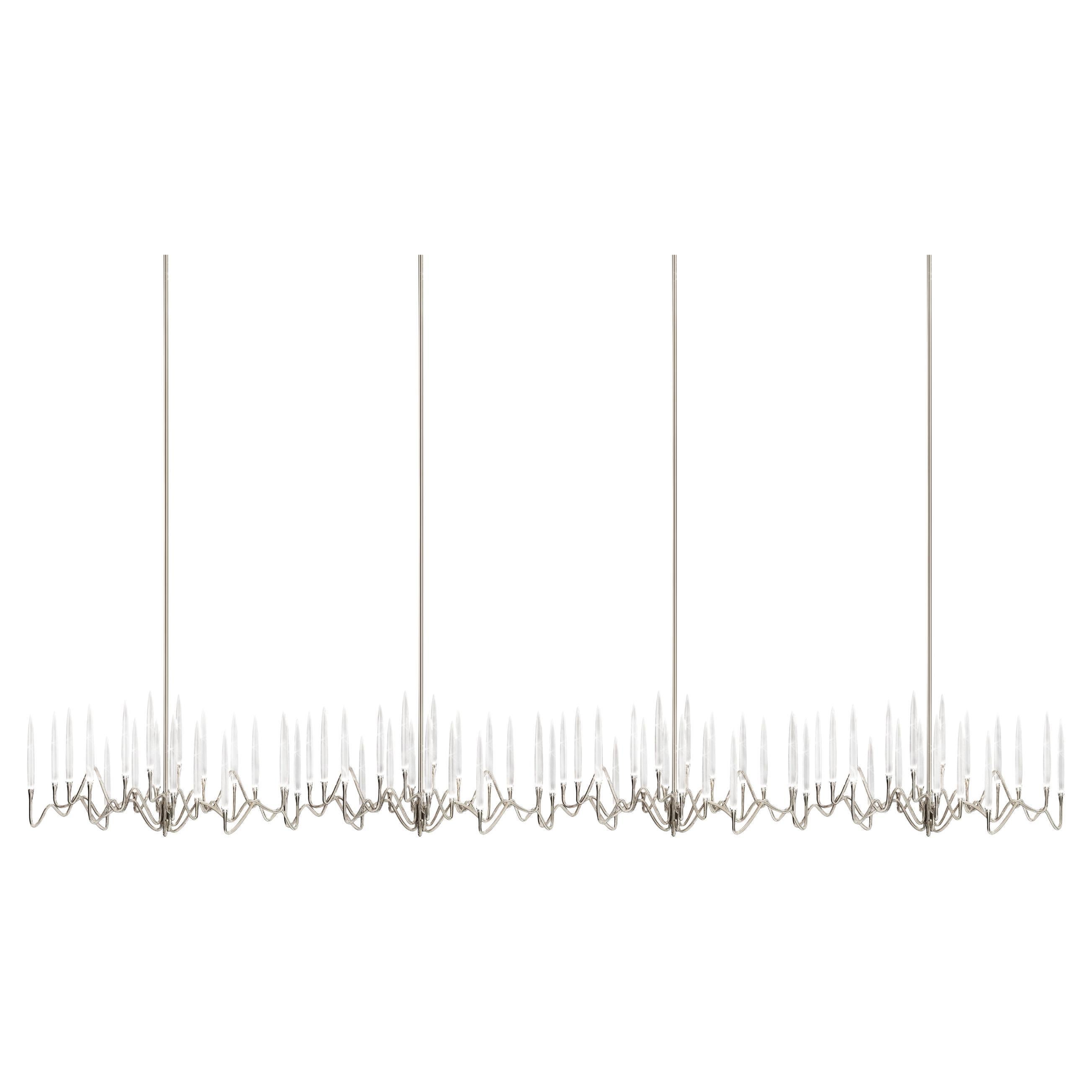 "Lampadario Il Pezzo 3 Endless"- lunghezza 375cm/147,6" - nichel - cristallo - LED