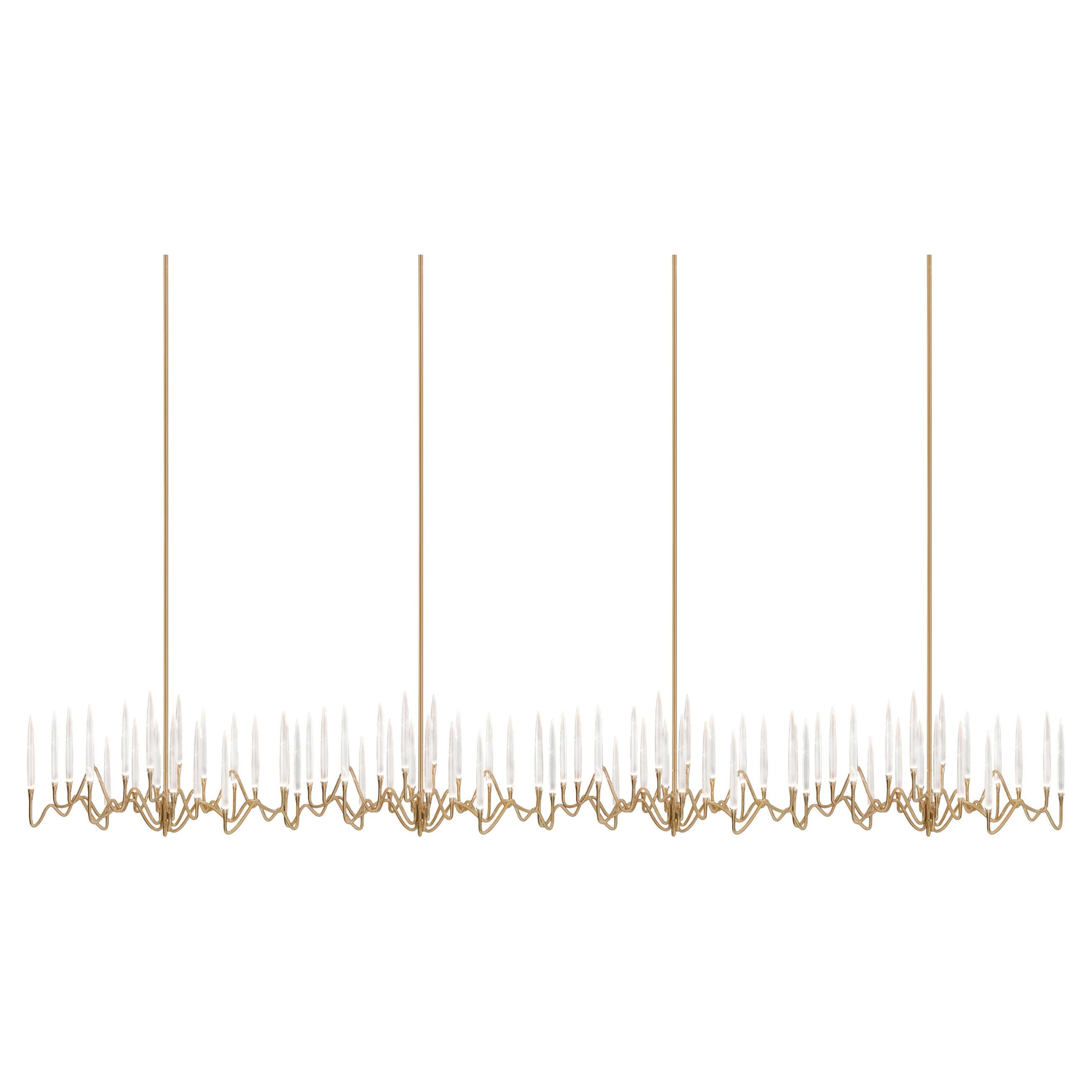 "Lampadario Il Pezzo 3 Endless"- lunghezza 375cm/147.6" - ottone satinato - cristallo