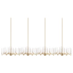 "Il Pezzo 3 Endless Chandelier" Made in Italy LED Lamp Made of Brass and Crystal