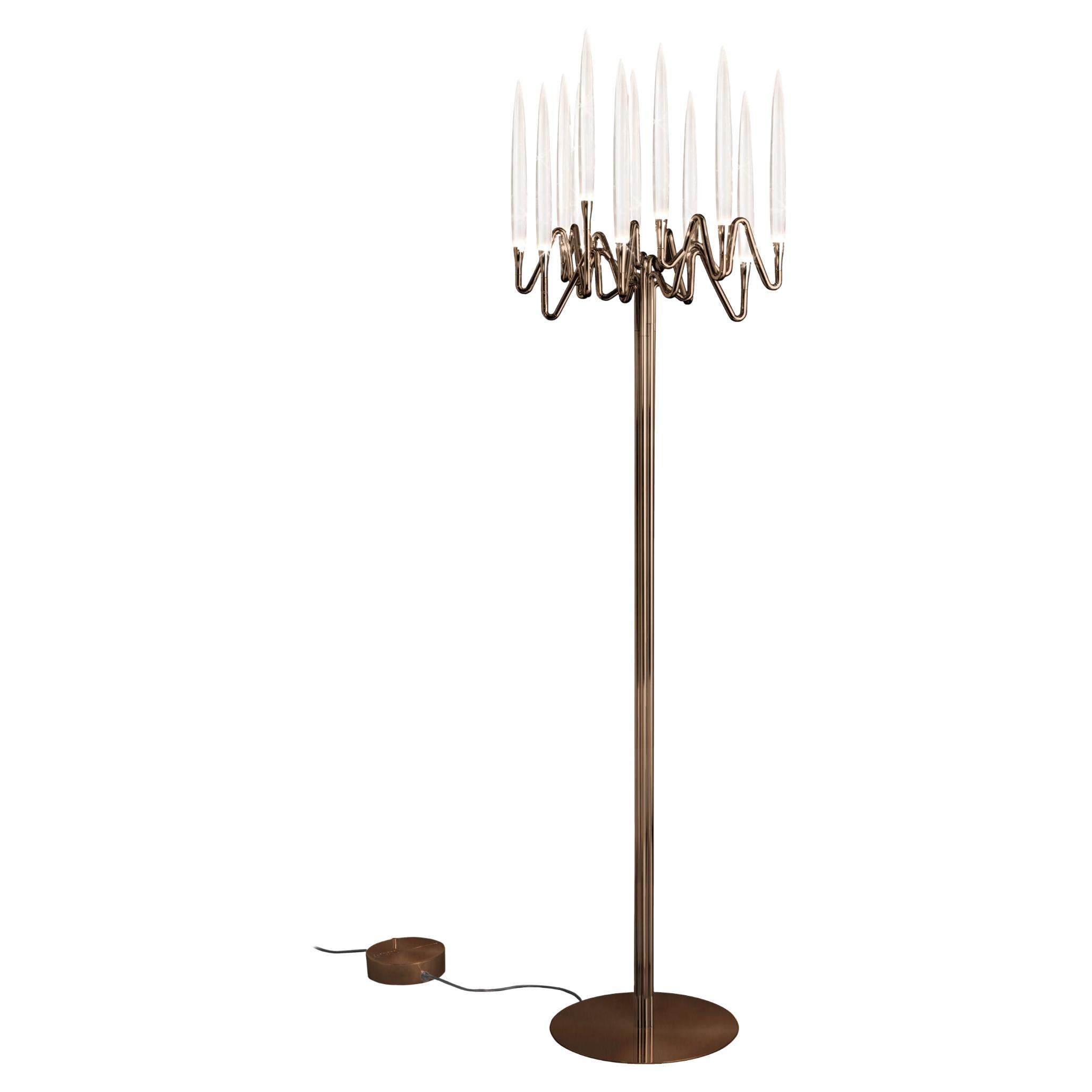"Il Pezzo 3 Floor Lamp" - bronze - crystal - LEDs