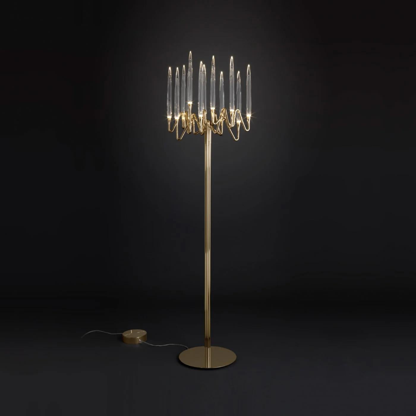 Italian IL PEZZO 3 Gold FLOOR LAMP by Il Pezzo Mancante For Sale