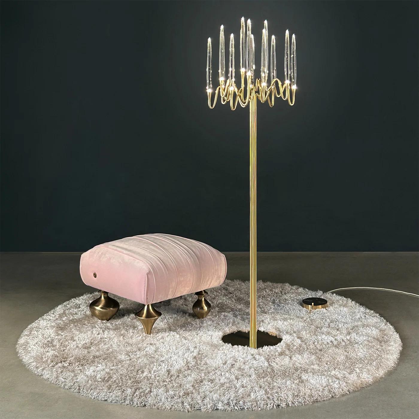 Brass IL PEZZO 3 Gold FLOOR LAMP by Il Pezzo Mancante For Sale