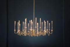 "Il Pezzo 3 Round Chandelier" - diameter 120cm/47" - satin brass - crystal