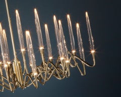 "Il Pezzo 3 Round Chandelier" - diameter 120cm/47" - gold finish brass - crystal