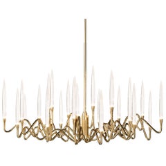 "Lampadario Il Pezzo 3 Round" - diametro 120cm/47" - ottone finitura oro - cristallo