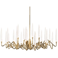 "Il Pezzo 3 Round Chandelier" - diameter 120cm/47" - polished brass - crystal