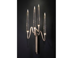 "Il Pezzo 3 Wall Sconce" - width 27cm/10.3" - satin brass - crystal - LEDs