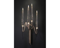 "Il Pezzo 3 Wall Sconce" - width 27cm/10.3" - bronze - crystal - LEDs