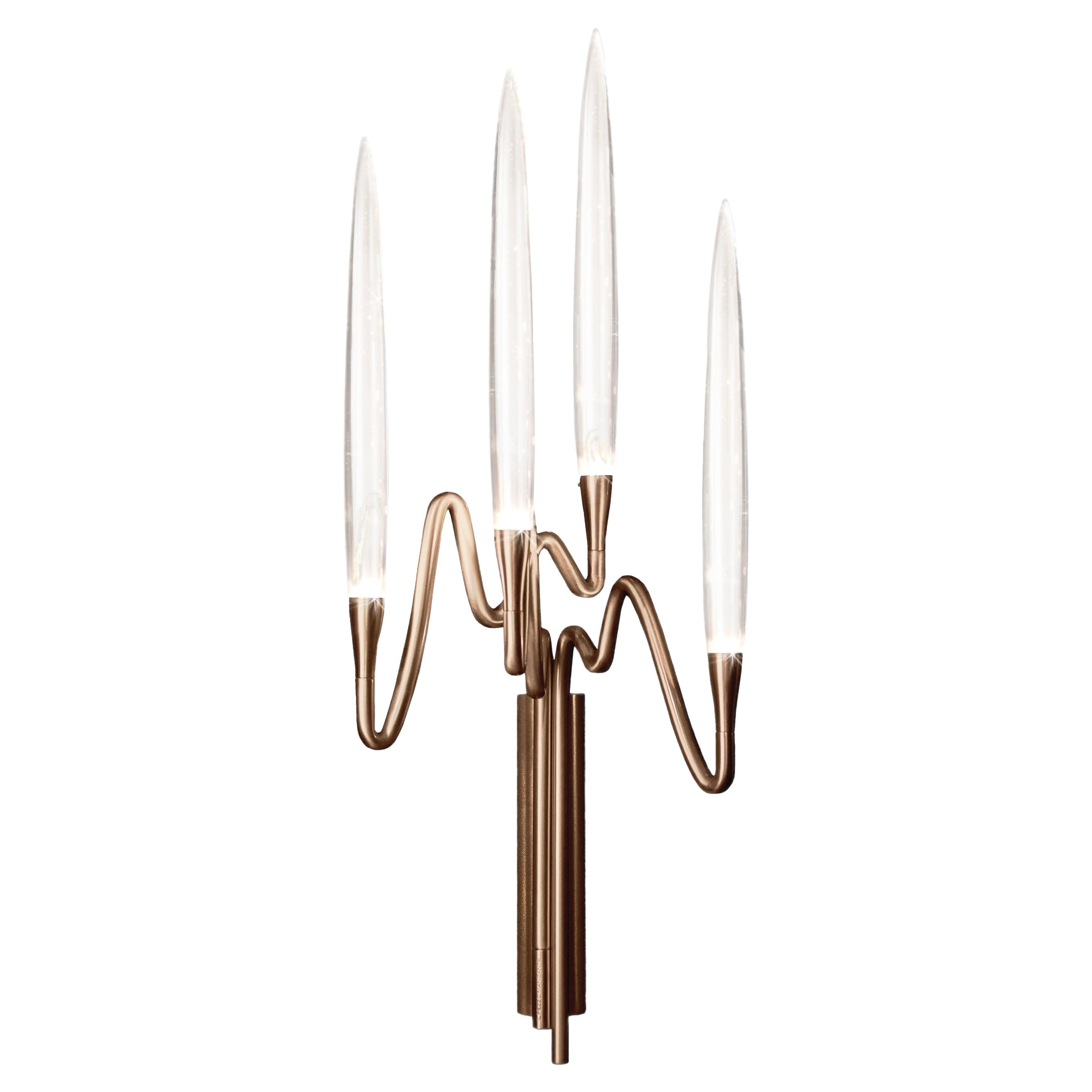 "Il Pezzo 3 Wall Sconce" - width 27cm/10.3" - bronze - crystal - LEDs
