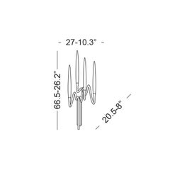 "Il Pezzo 3 Wall Sconce" - width 27cm/10.3" - nickel - crystal - LEDs