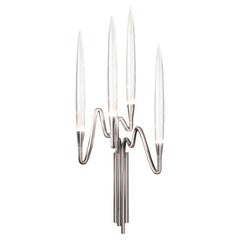 "Il Pezzo 3 Applique" - larghezza 27cm/10.3" - nichel - cristallo - LED