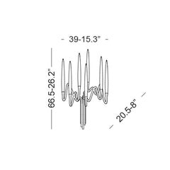 "Il Pezzo 3 Applique" - larghezza 39cm/15,3" - ottone satinato - cristallo - LED