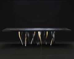 "Il Pezzo 8 Black Table" Dining Table in Ebonized Wood Made in Italy