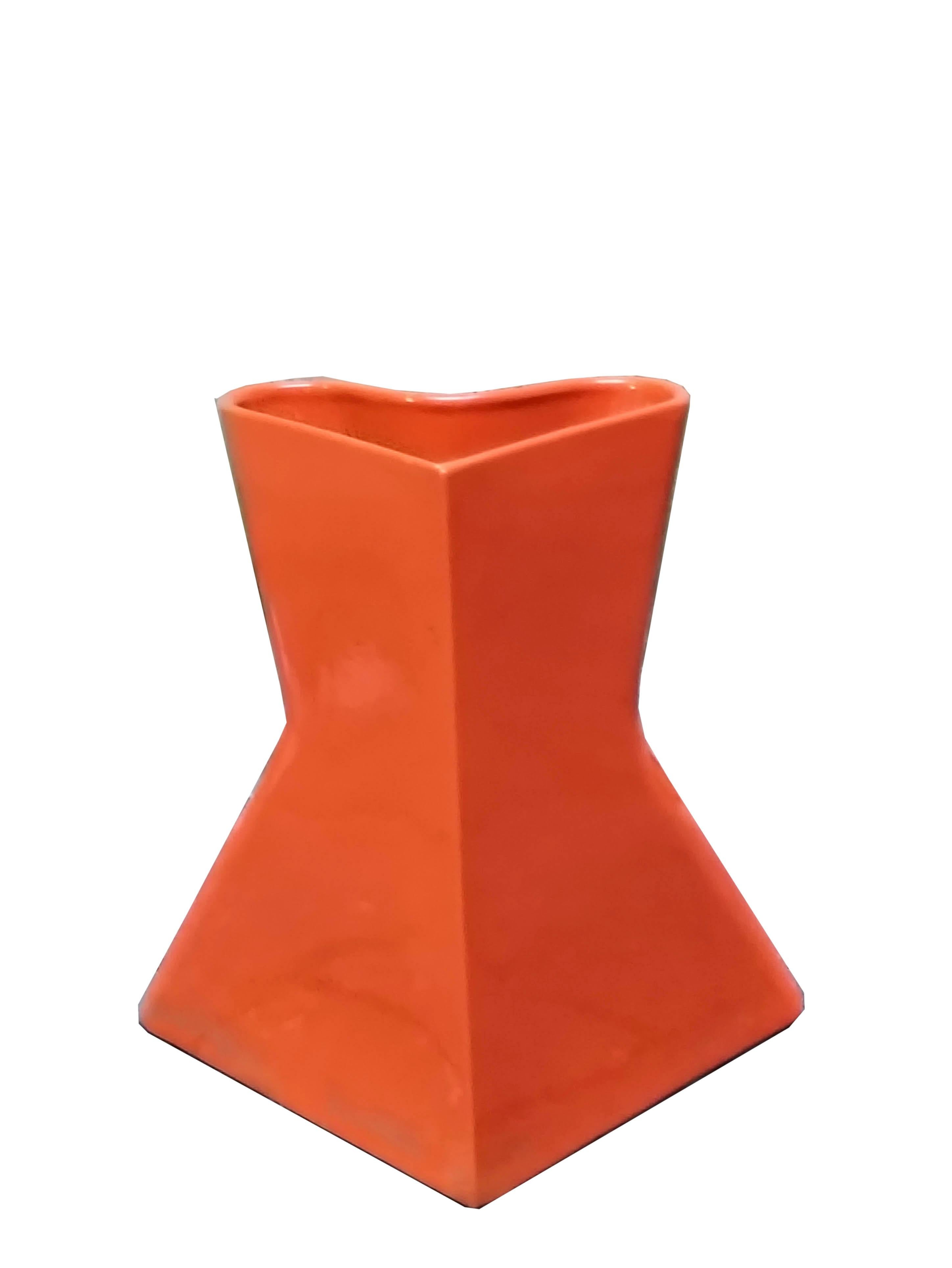 Italian Il Picchio Portaombrelli in Ceramica Arancio, Italia 1970s in vendita