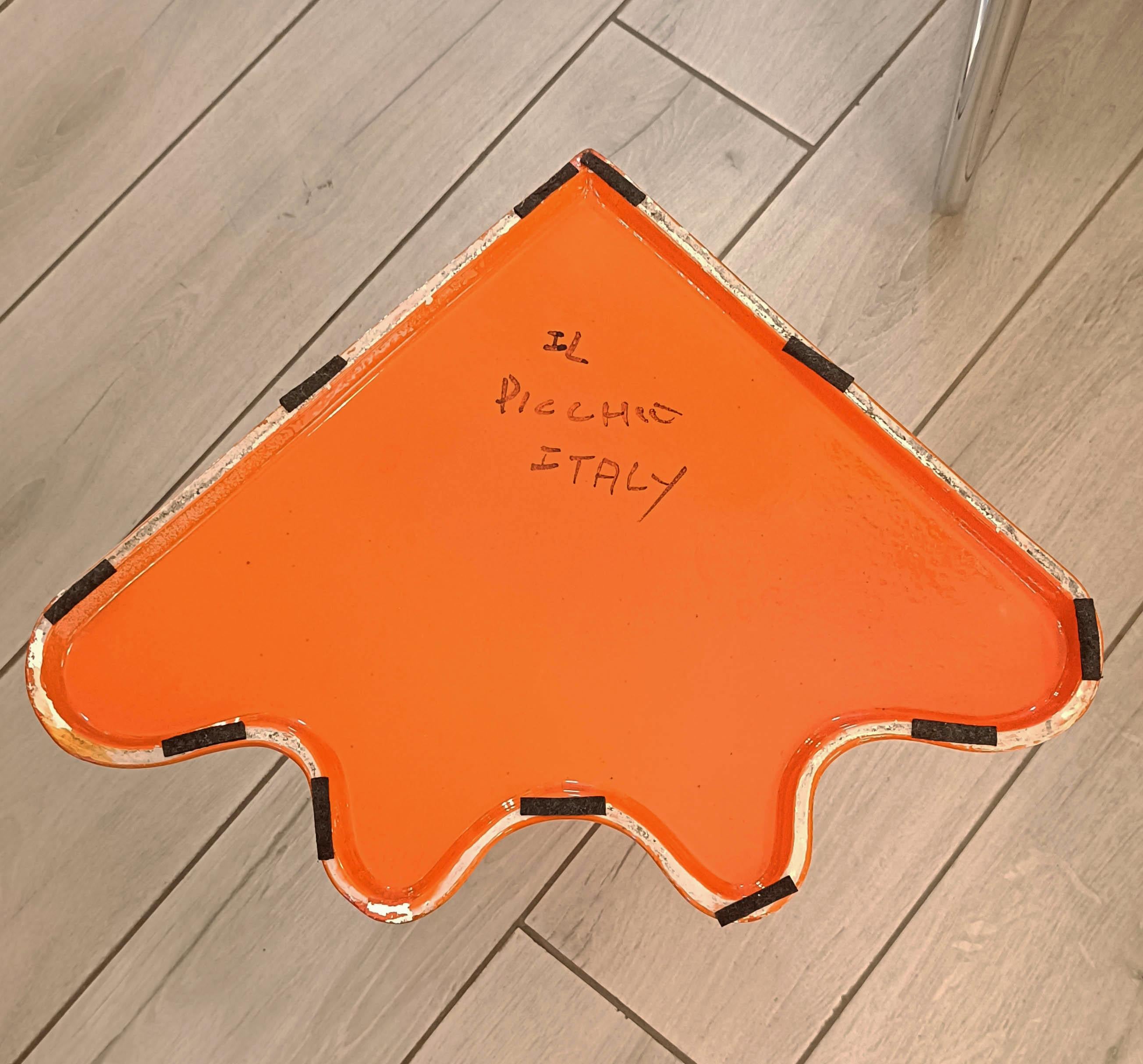 Il Picchio Portaombrelli in Ceramica Arancio, Italia 1970s In condizioni buone in vendita a Naples, IT