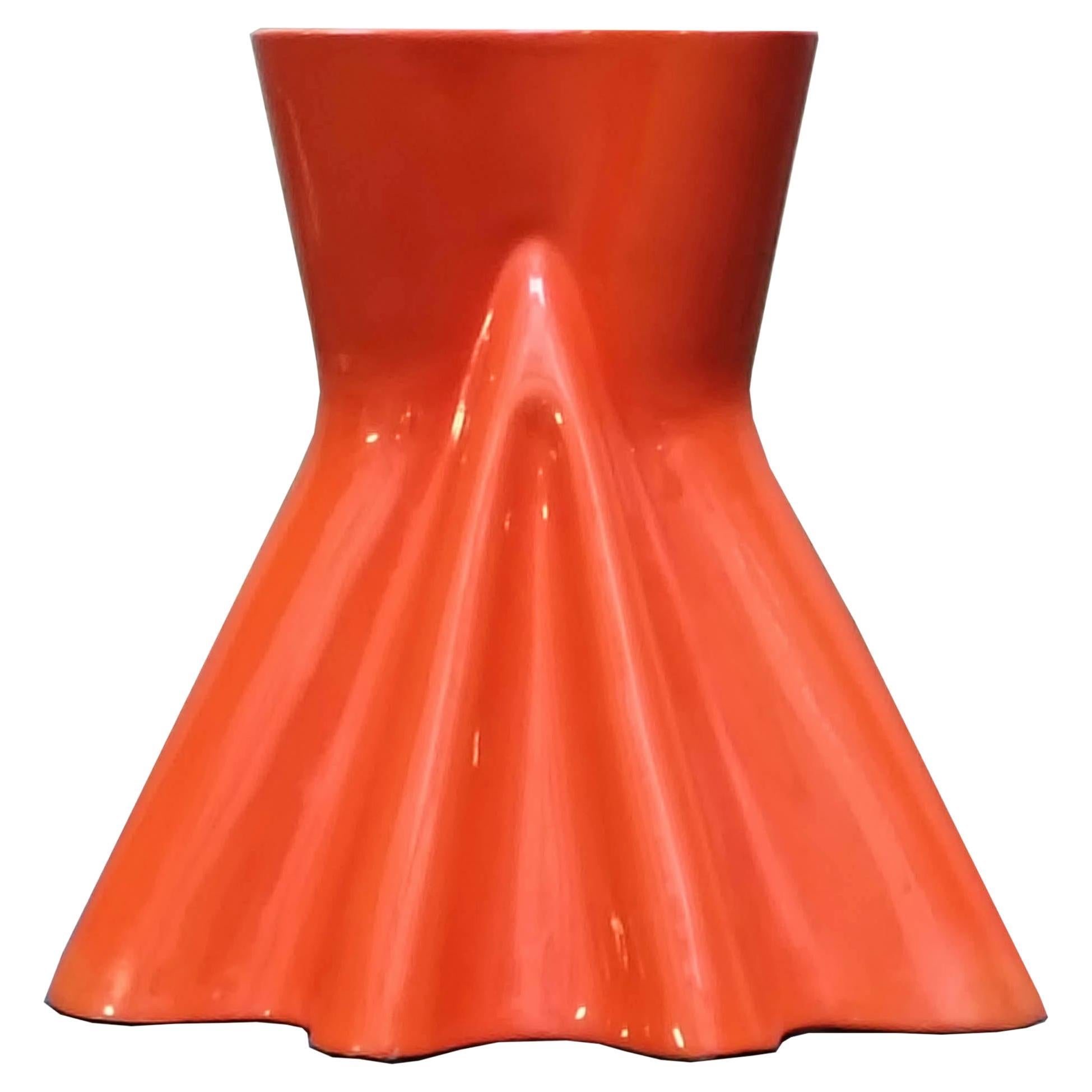 Il Picchio Portaombrelli in Ceramica Arancio, Italia 1970s in vendita