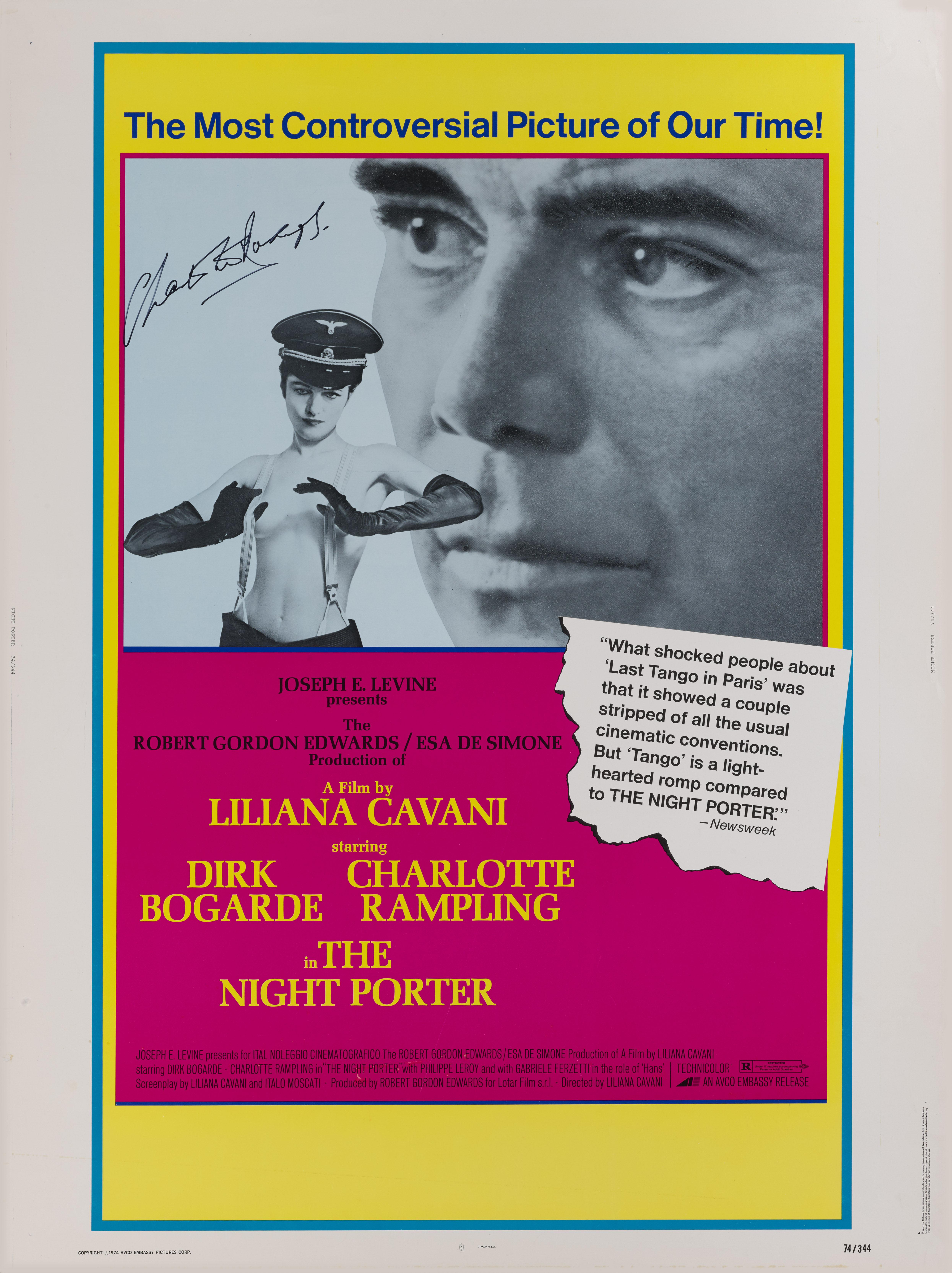 Original US film poster for the 1974 film.
This drama was directed and co-written by Liliana Cavani, and stars Dirk Bogarde, Charlotte Rampling and Philippe Leroy. After a chance meeting at a Viennese hotel thirteen years after World War II,