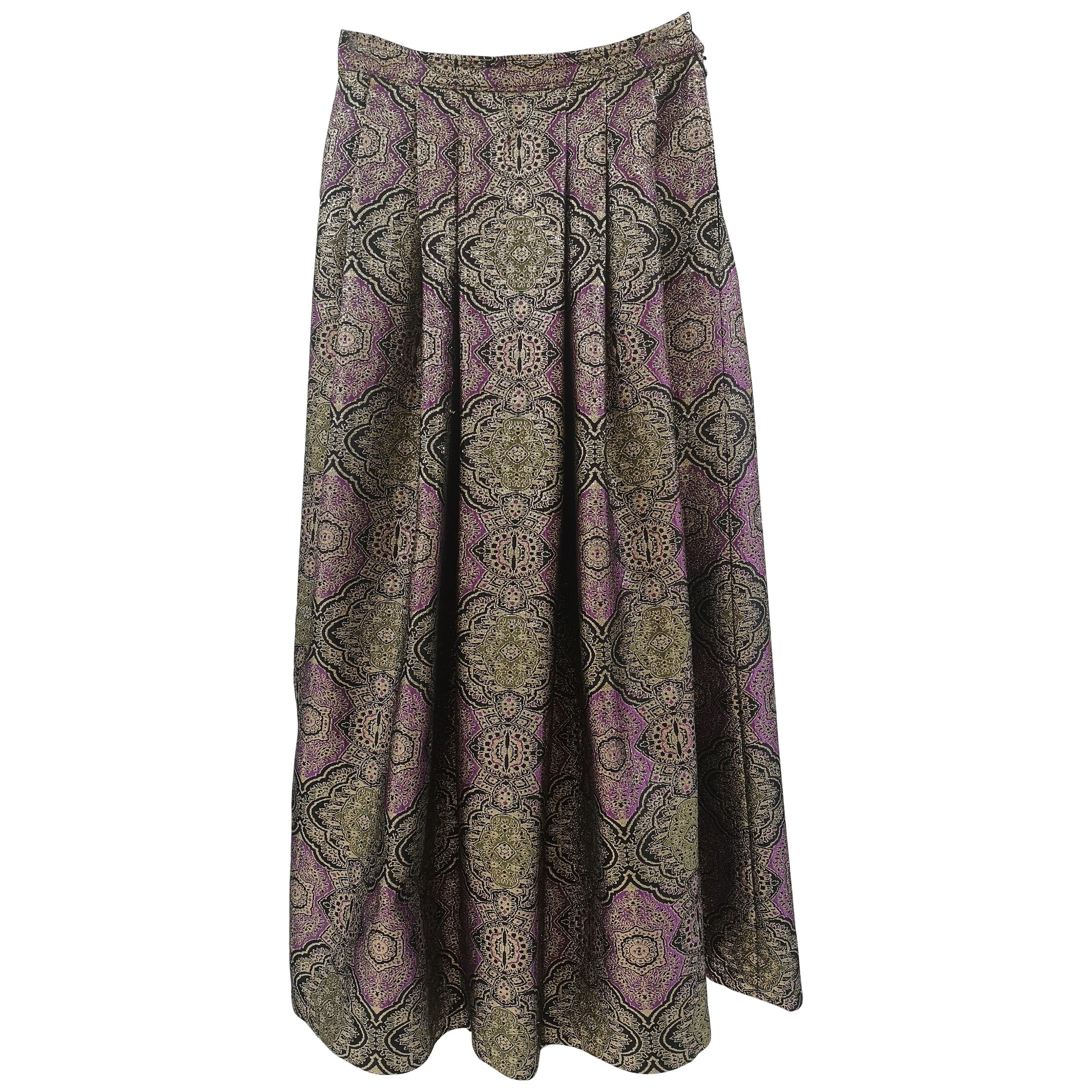 Il Quadrifoglio gold purple vintage skirt 
