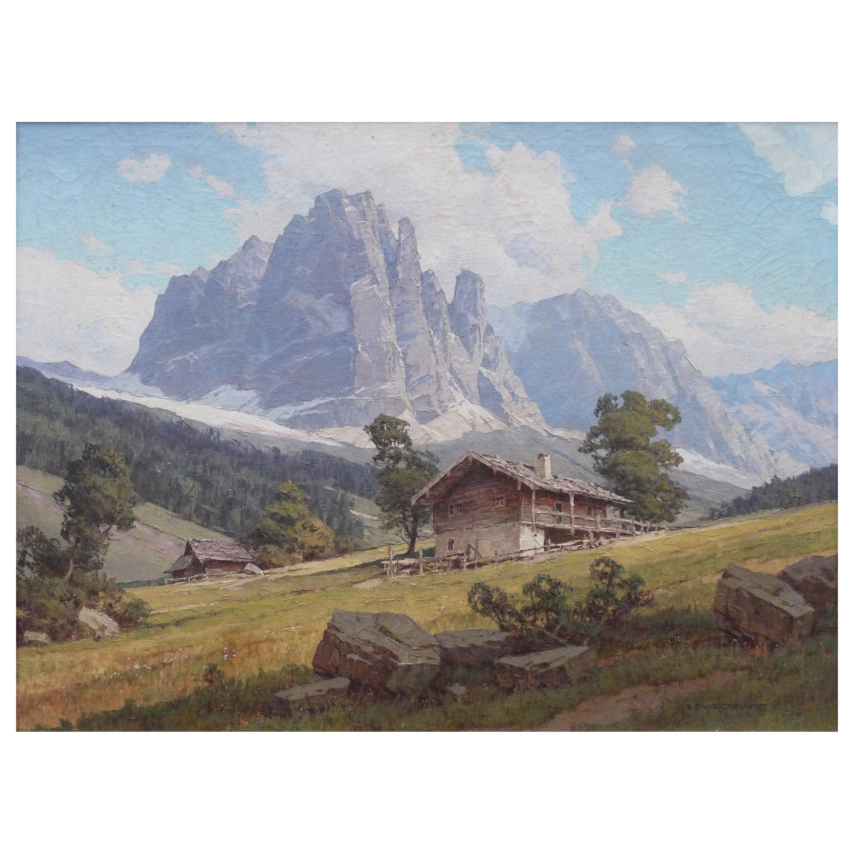Il "Sassolungo, Langkofel", E.C.W. Retzlaff, Mountains Painting, 1930