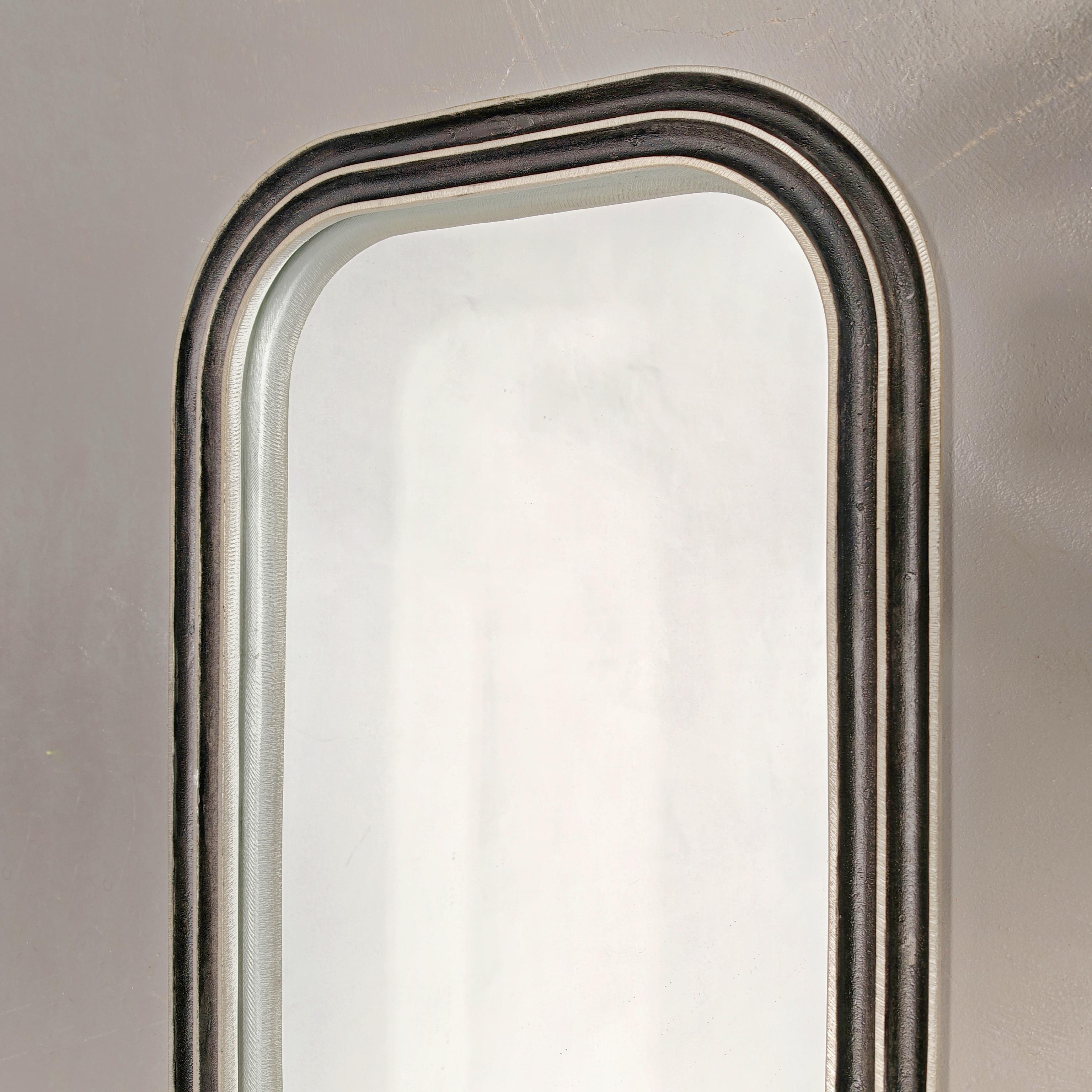 Italian Miroir à cadre métallique Burchiellaro 1970 en vente