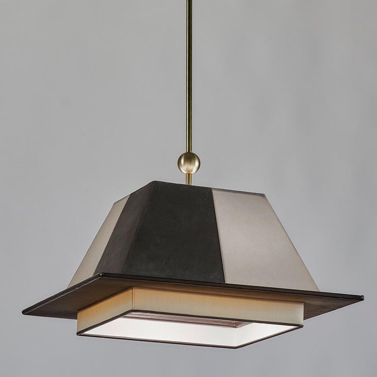 Il Tocco Slate Gray and Ivory Pendant Light For Sale at 1stDibs