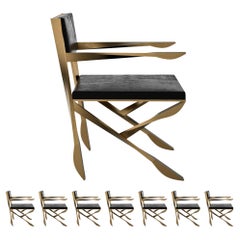 "il Vento" Chair, Set of Eight, with Patina Bronze, Istanbul