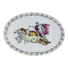 Il Viaggio di Nettuno Chariot White Oval Tray by Luke Edward Hall