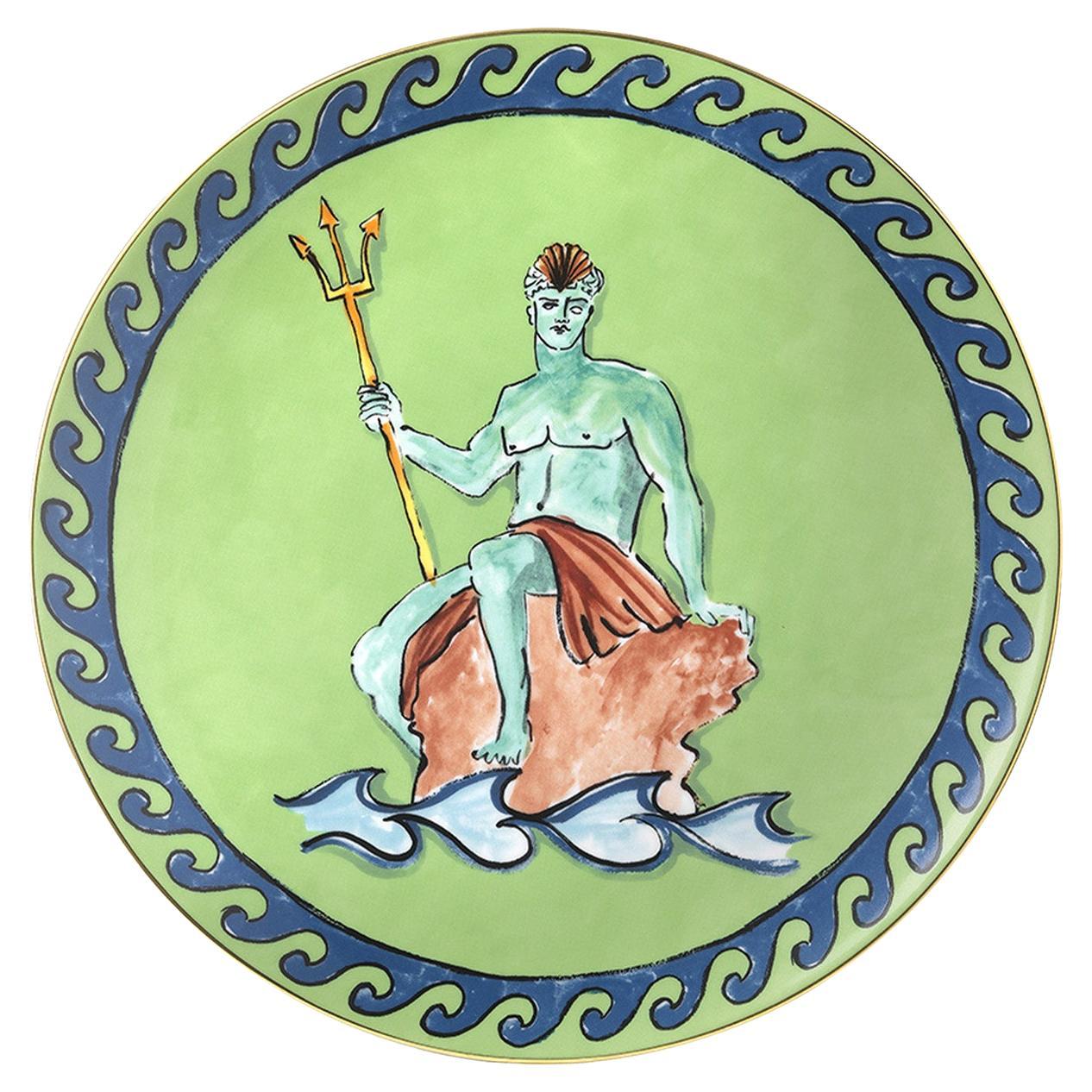 Il Viaggio di Nettuno, segnaposto/centrotavola verde muschio di GINORI 1735 in vendita