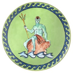 Porte-place/Centre de table vert mousse Il Viaggio di Nettuno par GINORI 1735