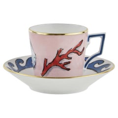 Retro Il Viaggio di Nettuno Set of 2 Coffee Cups and Saucers by Luke Edward Hall