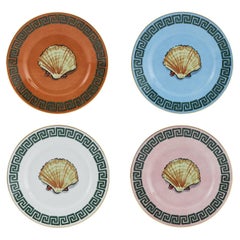 Ensemble de 4 assiettes à pain Il Viaggio di Nettuno de Luke Edward Hall par GINORI 1735