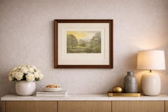 Ilam Hall Gothic Revival Estate View, English Country House Engraving, c.1850