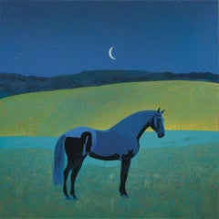 Caballo azul , 70x70cm, impresión sobre lienzo.Edición 20 uds.