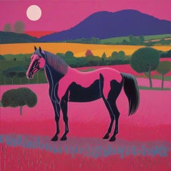 Cavallo rosa , 70x70cm, stampa su tela. Edizione 20 pezzi.