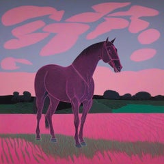 Cavallo rosa , 70x70cm, stampa su tela. Edizione 20 pezzi.