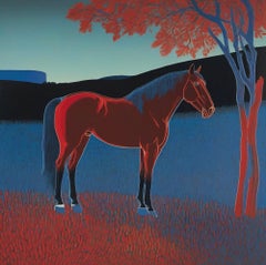 Cavallo rosso , 70x70cm, stampa su tela. Edizione 20 pezzi.
