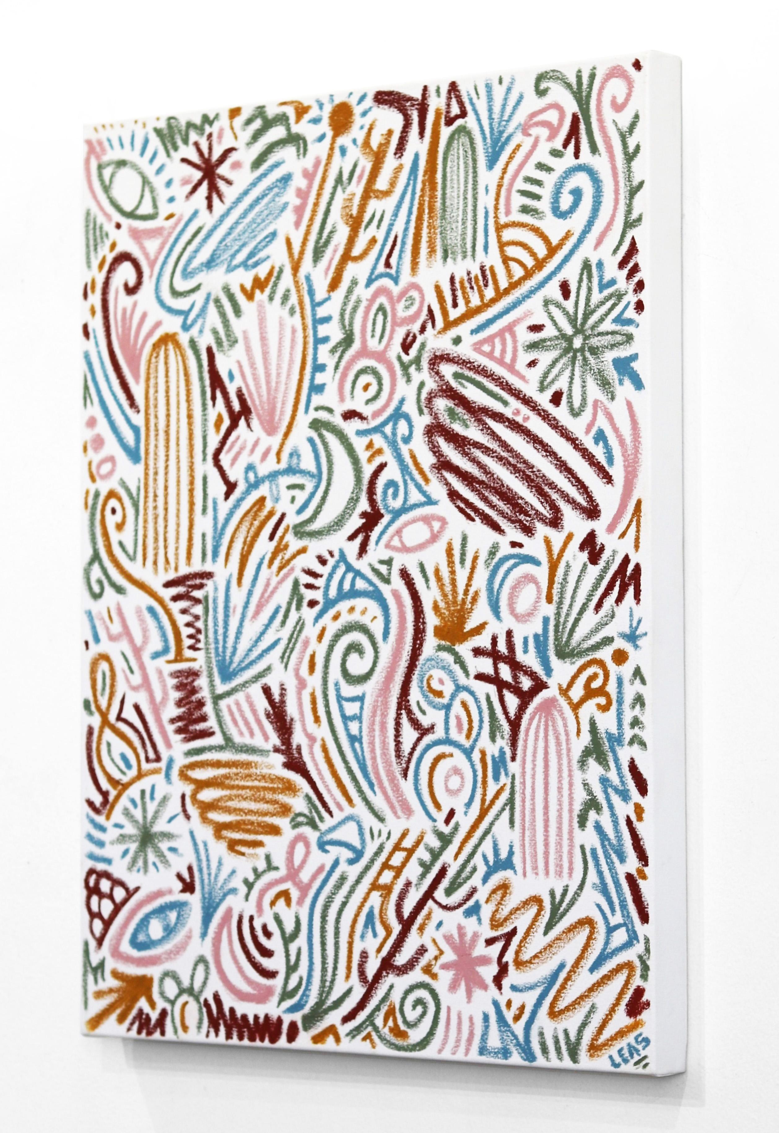 Aerial Magic - Dynamic Linear Design Composition Aboriginal Inspired Painting For Sale 1