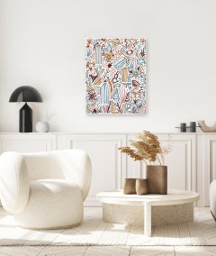 Mi cielo - Composición de diseño lineal dinámico Pintura de inspiración aborigen