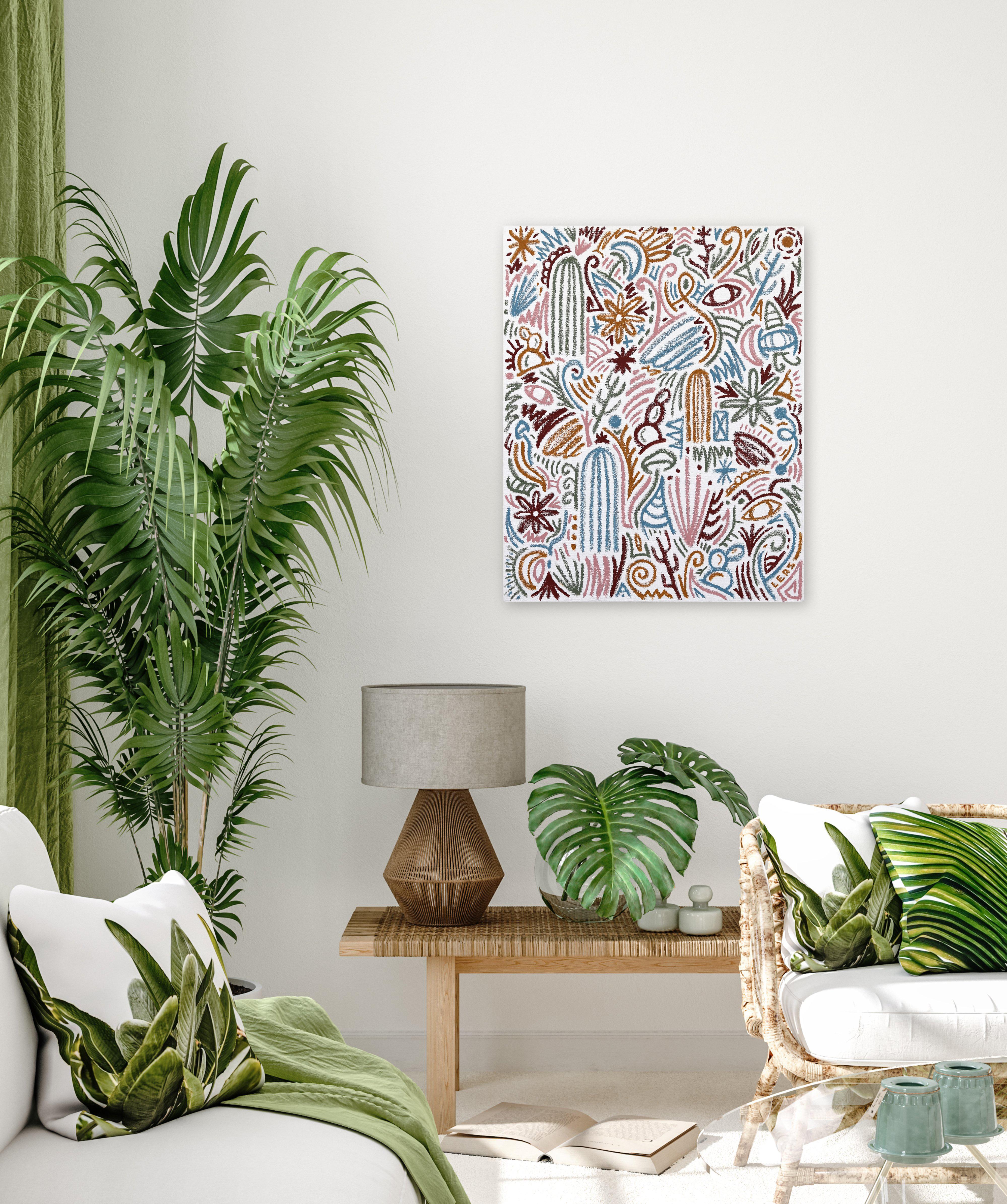 My Sky - Dynamic Linear Design Composition Aboriginal Inspired Painting For Sale 2