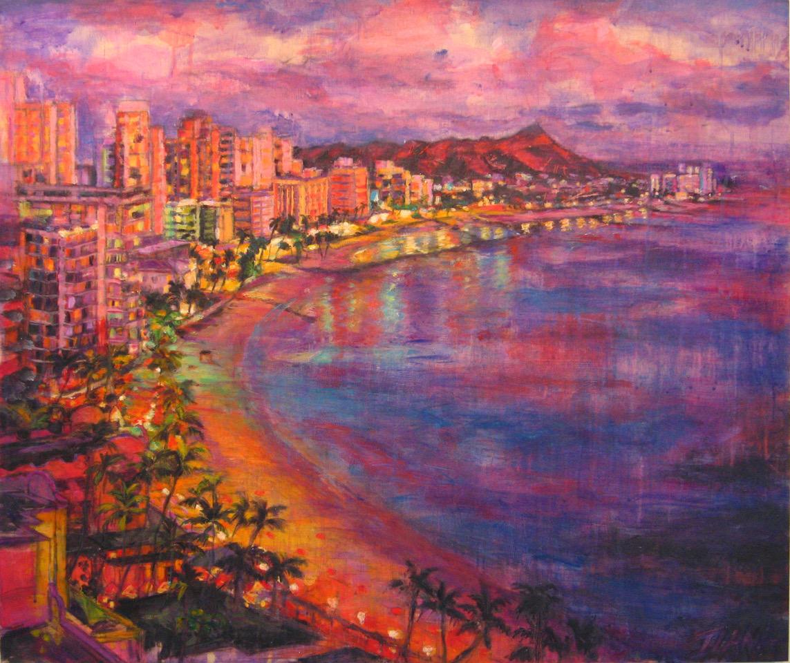 Ilana Bloch Abstract Painting - Golden Coast