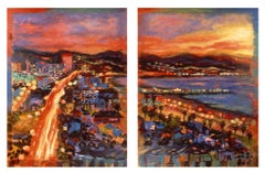 Santa Monica Jazz - 2 panels - 36” x 48” Diptych unframed