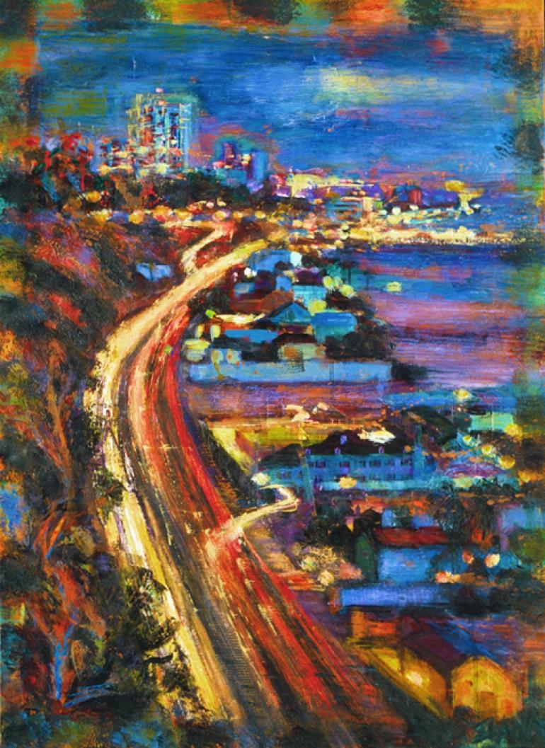 Ilana Bloch Landscape Painting - Santa Monica Lights
