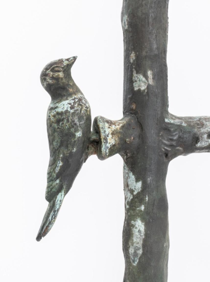 Rustic Ilana Goor, Bird and Mushroom Side Table, Bronze