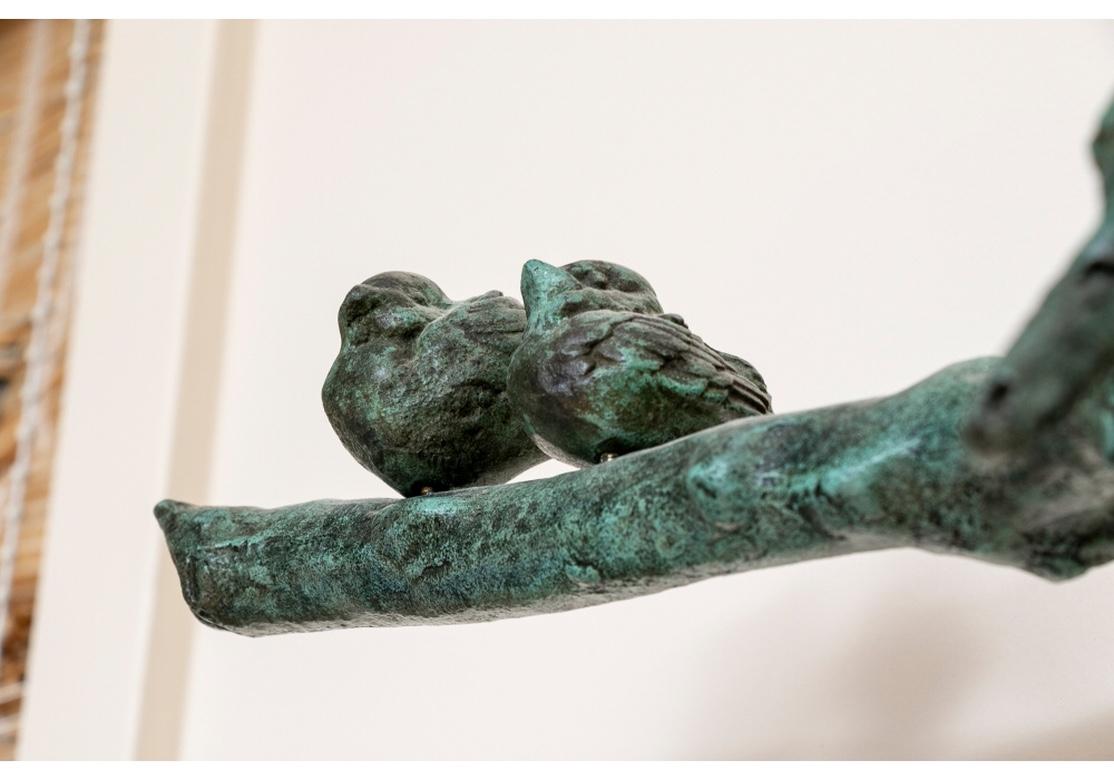 Ilana Goor Bronze Branch Sculpture with 5 Birds 1