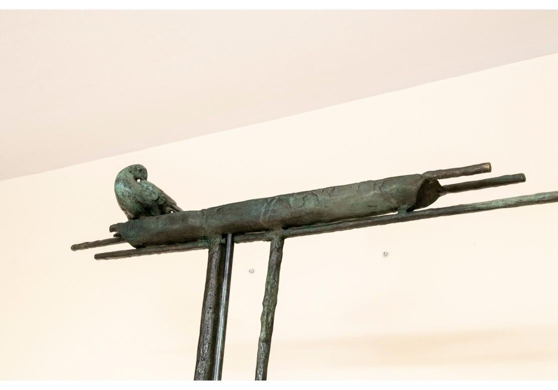 Ilana Goor Bronze Perching Bird Torchere In Good Condition In Bridgeport, CT