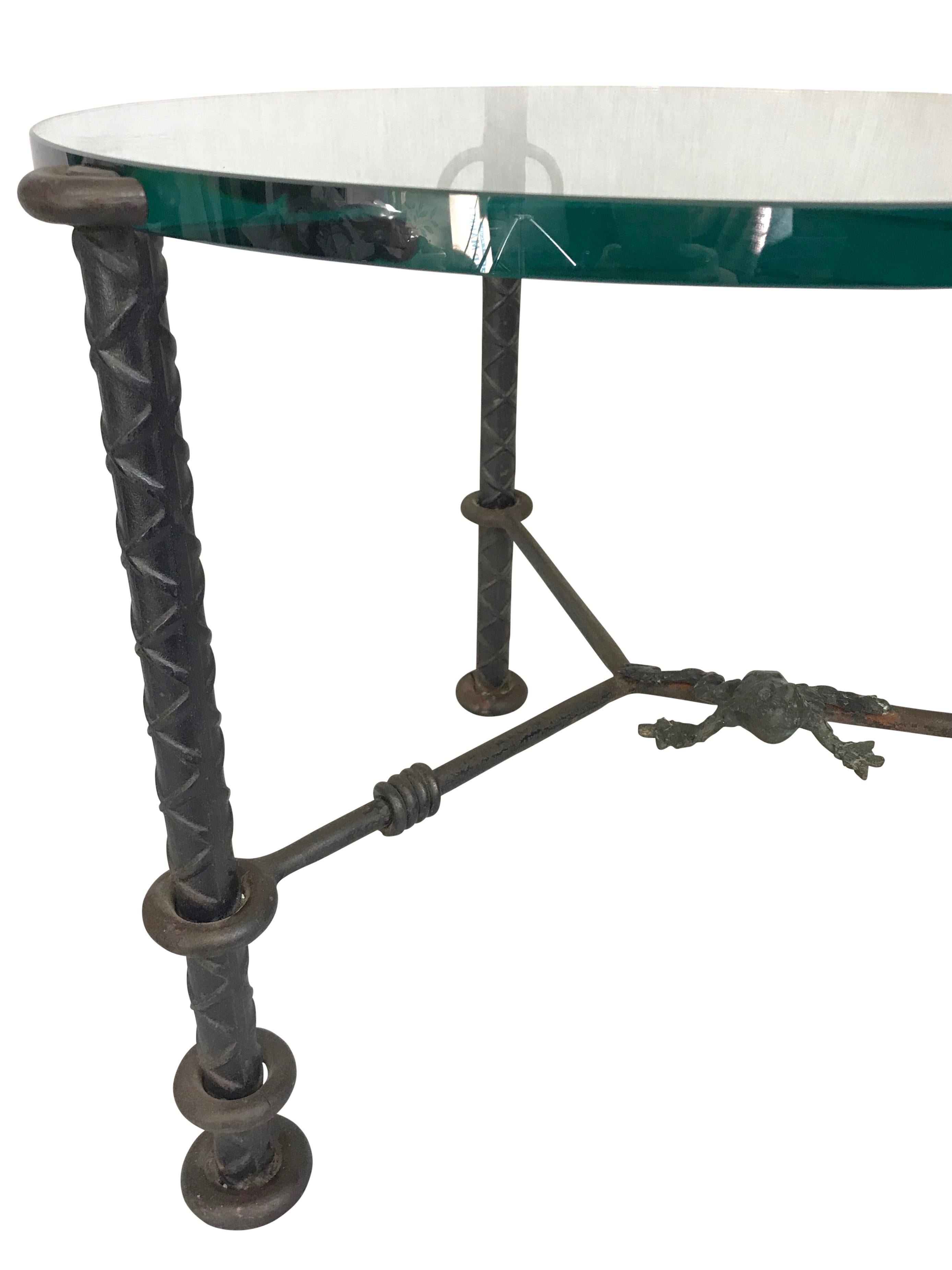 Brutalist Ilana Goor Bronze and Steel Side Table