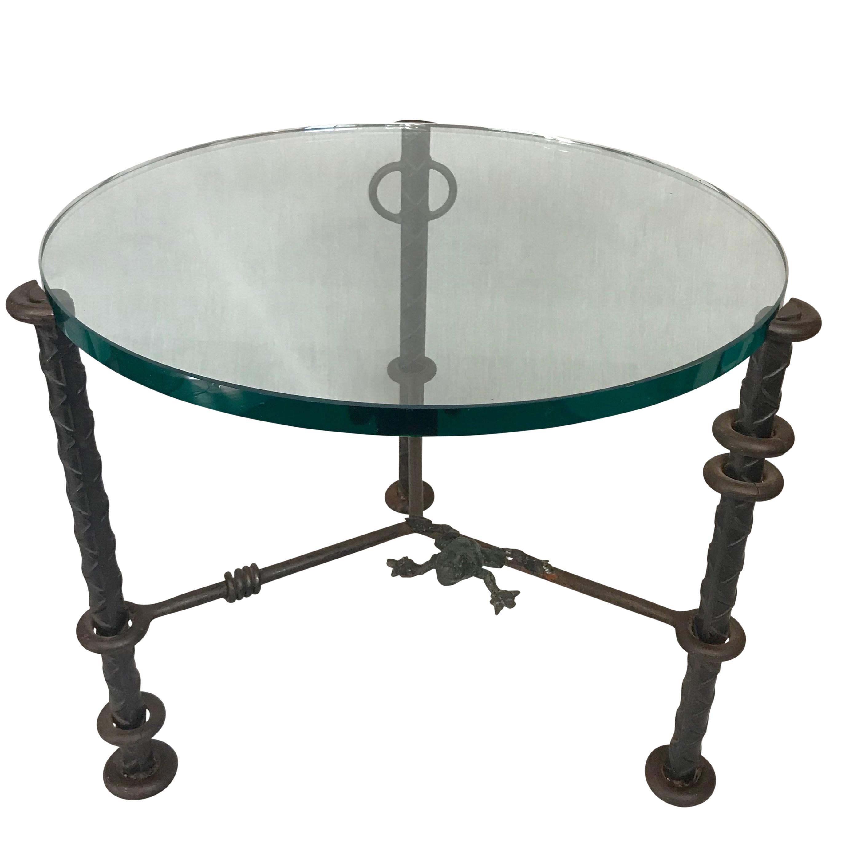 20th Century Ilana Goor Bronze and Steel Side Table