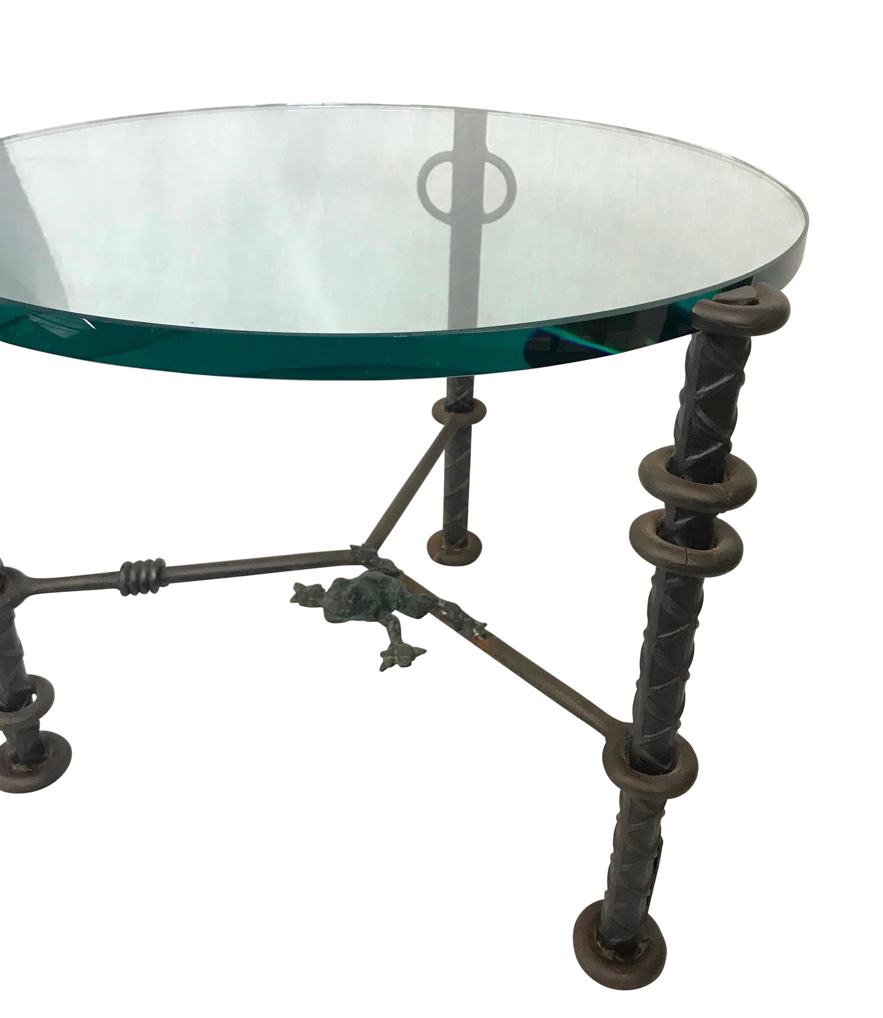 Ilana Goor Bronze and Steel Side Table 1