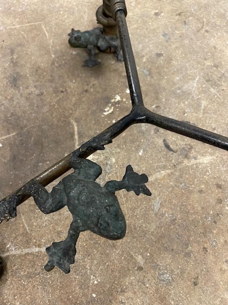 Ilana Goor Bronze Table with Frogs In Good Condition For Sale In West Palm Beach, FL
